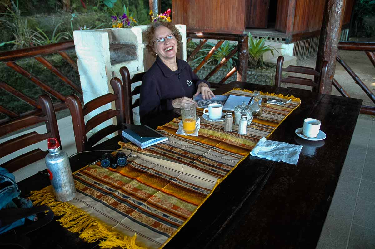 Ecuador Milpe mindo cloud forest al fresco breakfast