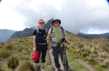 After a slight interruption, back to Ecuador Kris and I on the way back down from the foot of the peak. I'm smiling because we decided not to climb the clouded-in peak. Kris is smiling because she doesn't have to drag my ass up the clouded-in peak.