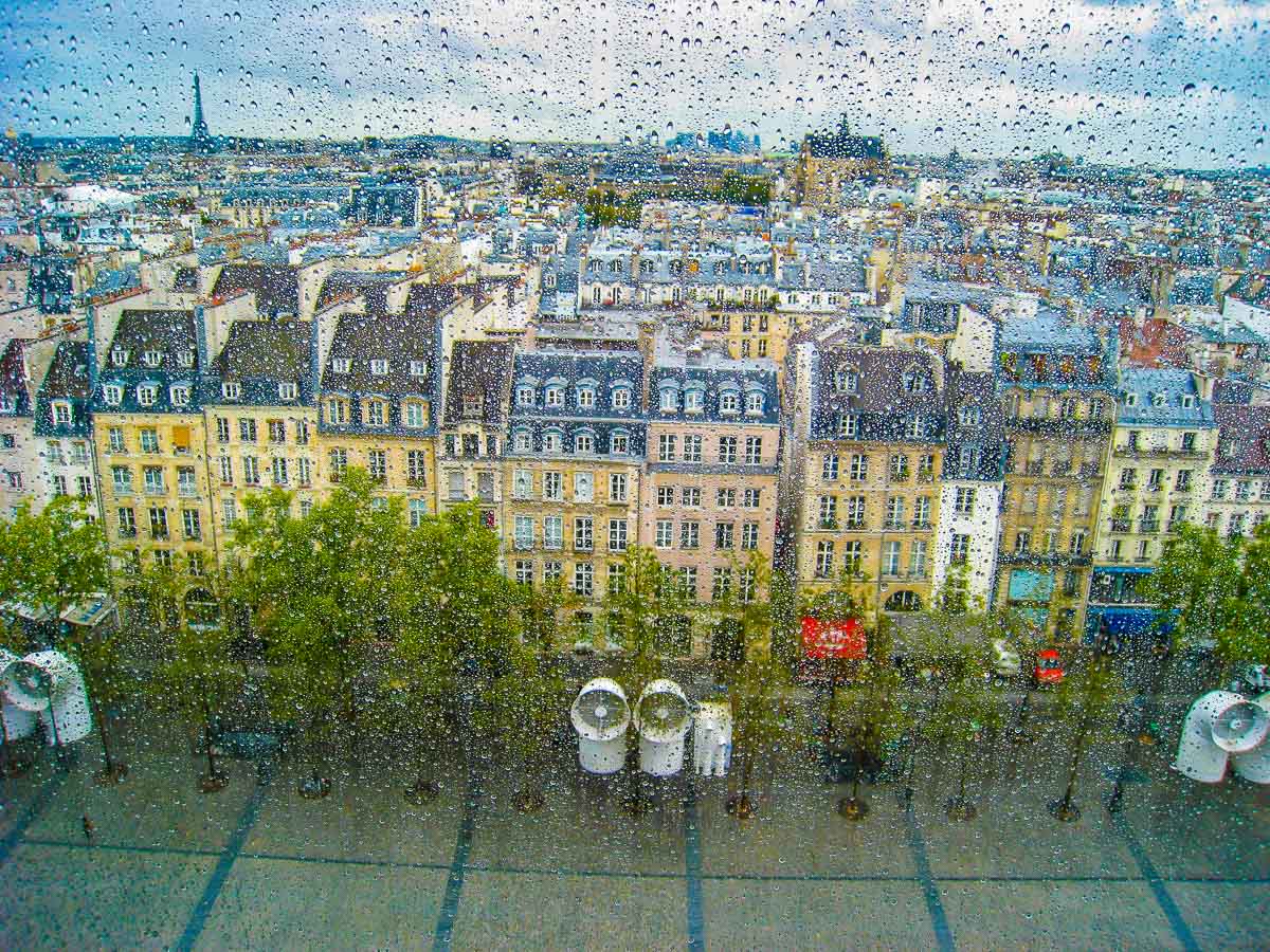 colorful paris street pompidou center