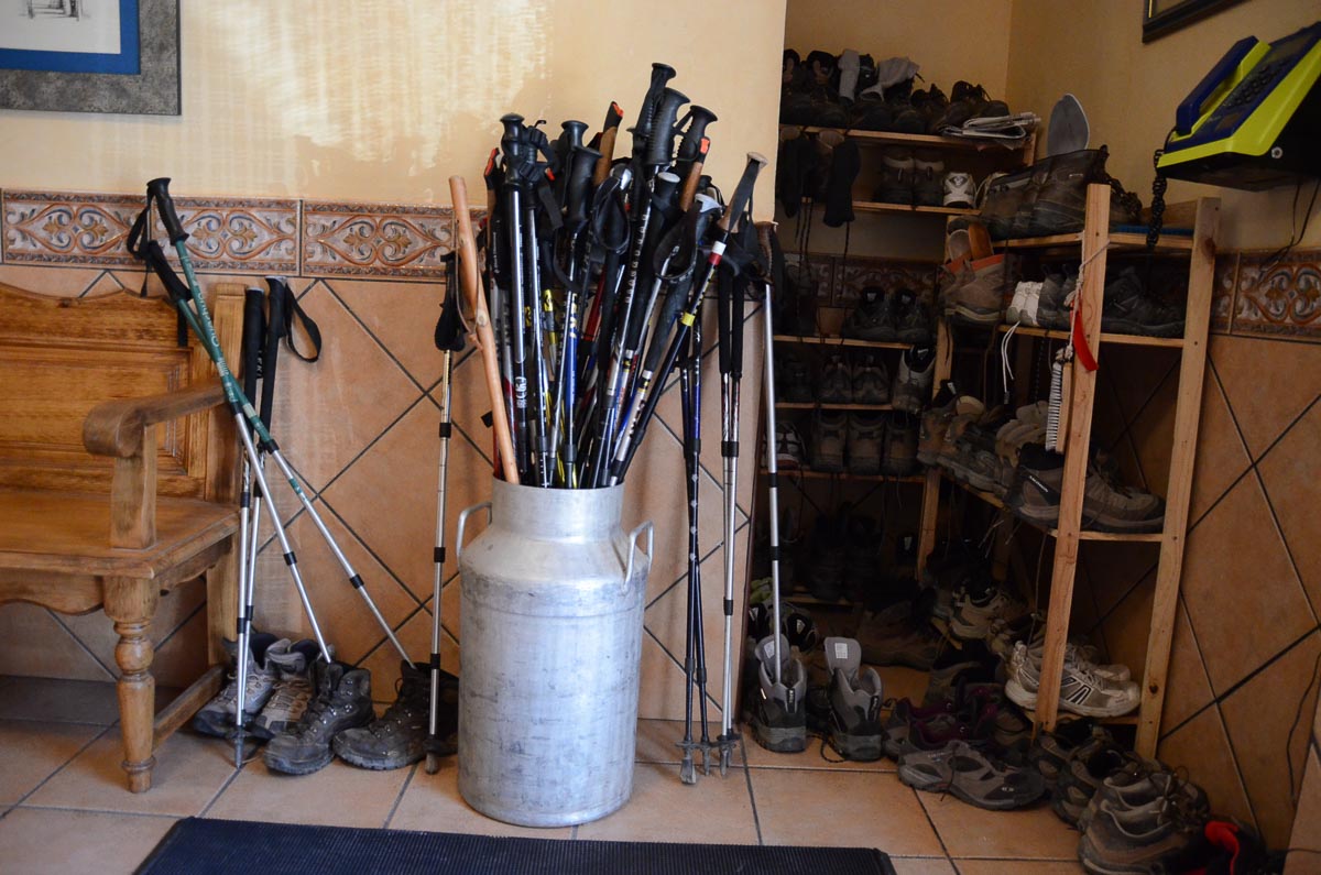 Camino de Santiago boots walking sticks