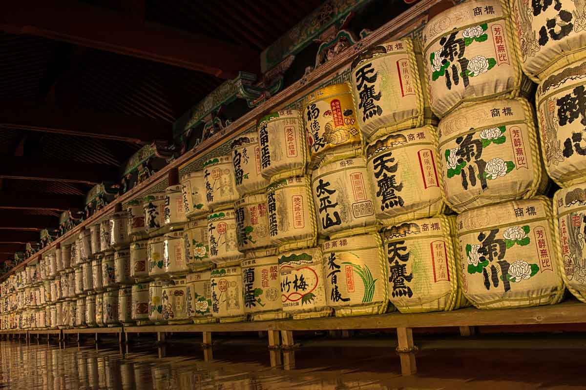 japan nikko sake barrels