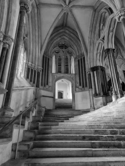 Stairway to Chapter House, Wells Cathedral, England