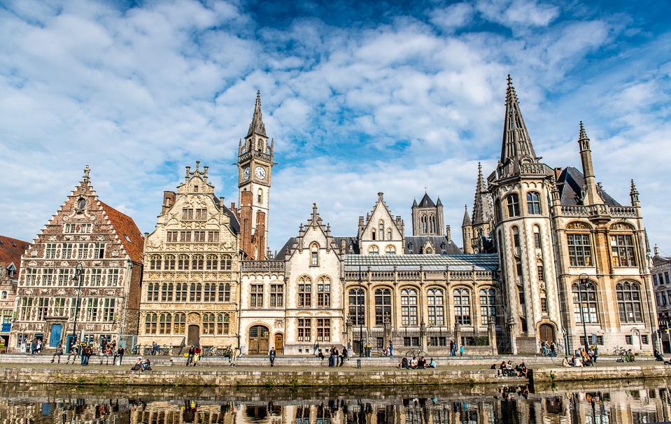 canal scene ghent belgium