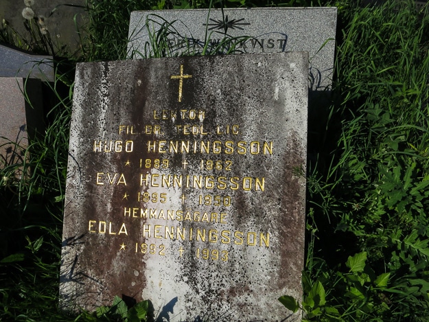 Hugo Henningsson 1889-1962; Eva Henningsson 1895-1950; Edla Henningsson, 1892-1993