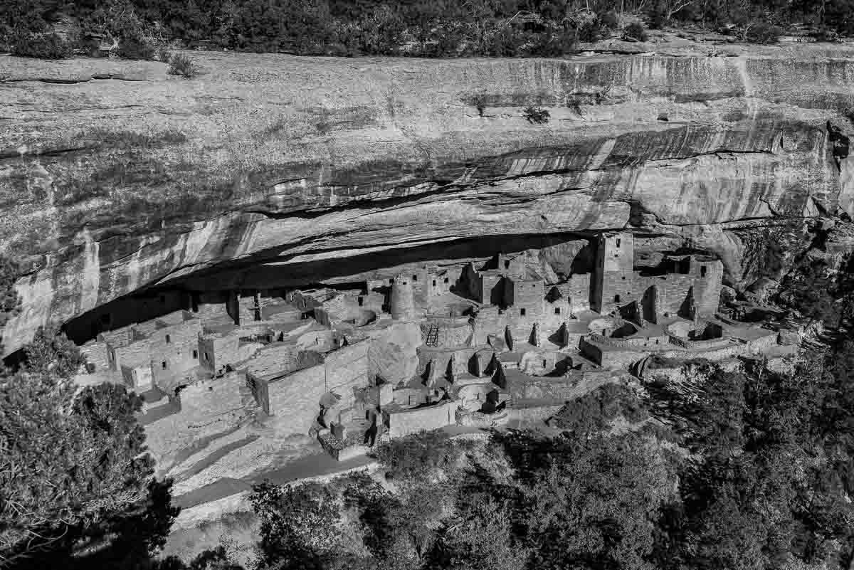 USA Colorado Mesa Verde national park cliff palace 1 bw