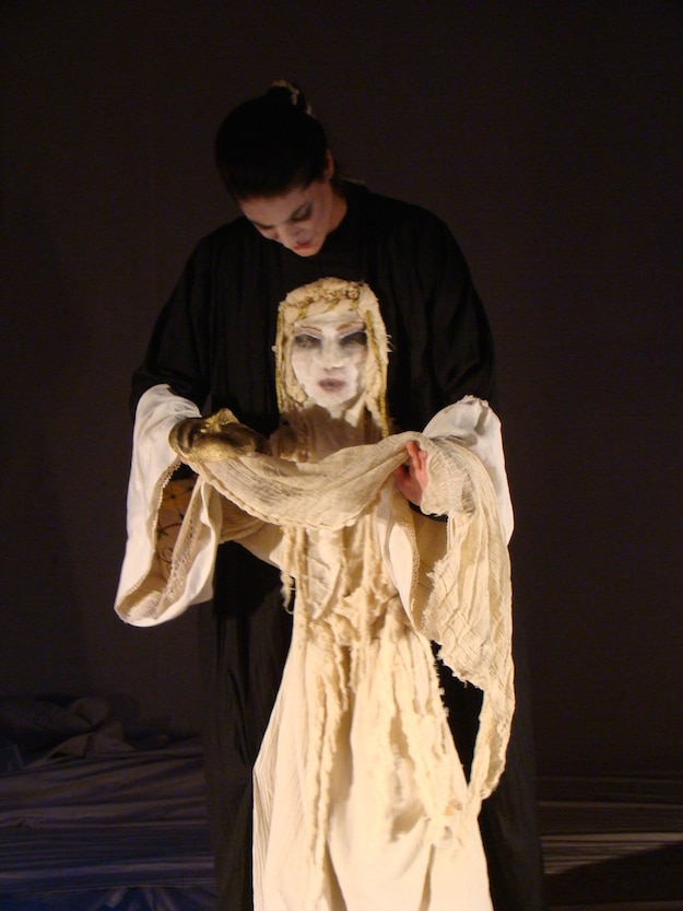 "Ruins of Passion" includes use of masks, music, and the inevitable Greek chorus to convey the story.