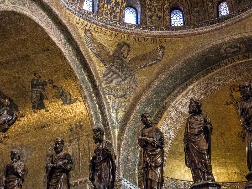 san marco lion and saints venice