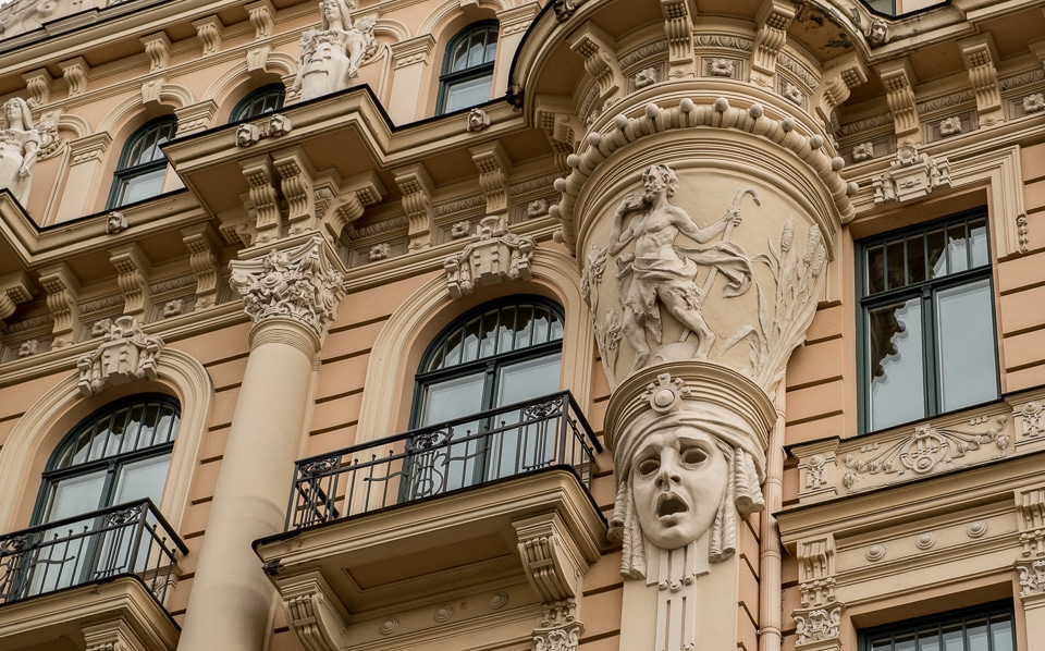 art nouveau buildings riga latvia