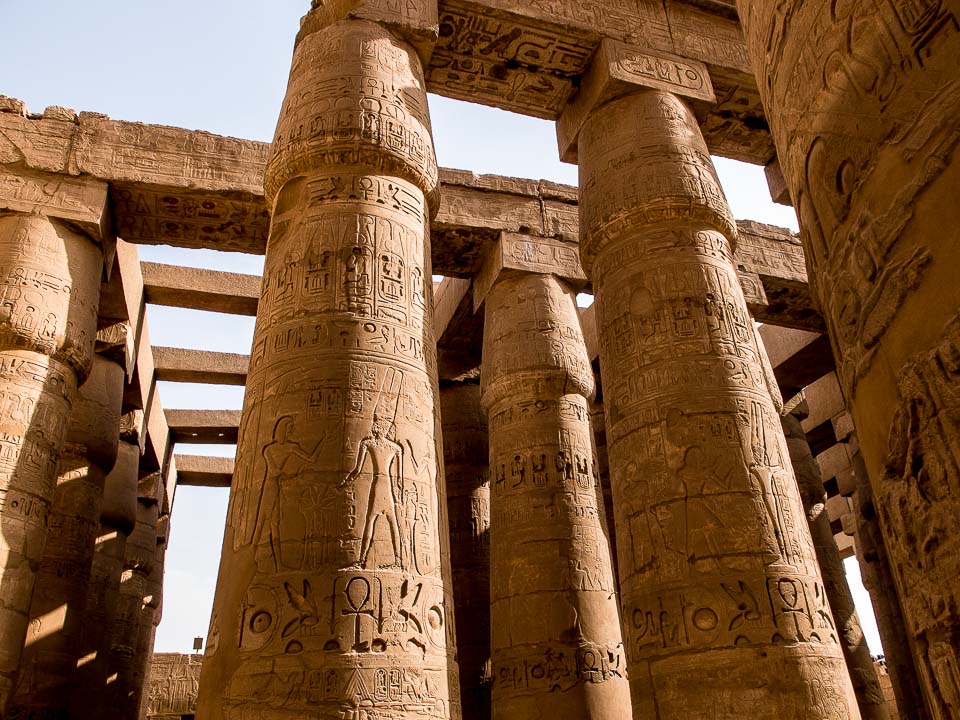 Karnak temple columns luxor egypt