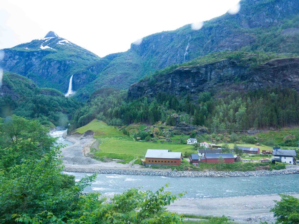 The town of Flåm shows signs of the severe flooding from October/November 2014.
