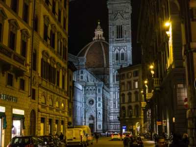 The Duomo and Bell Tower at Night, Florence, Italy