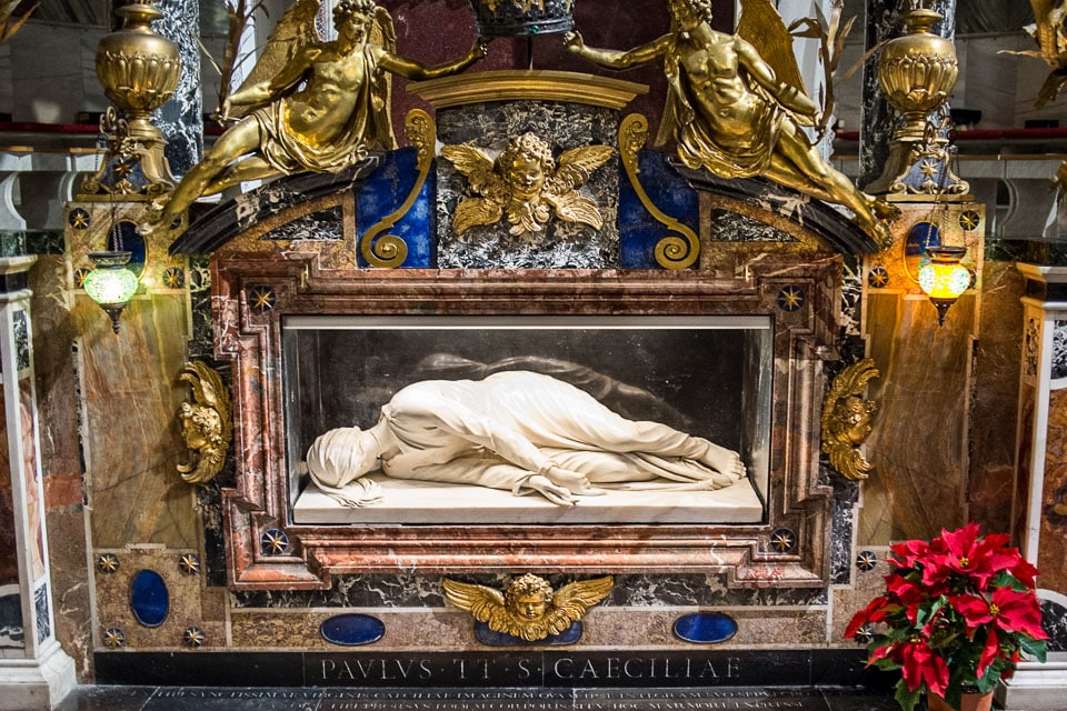 italy rome santa cecilia in trastevere tomb