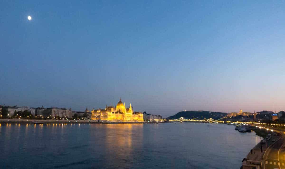 Walking the bridges of Budapest. This view's looking downriver from the Margaret Island bridge.