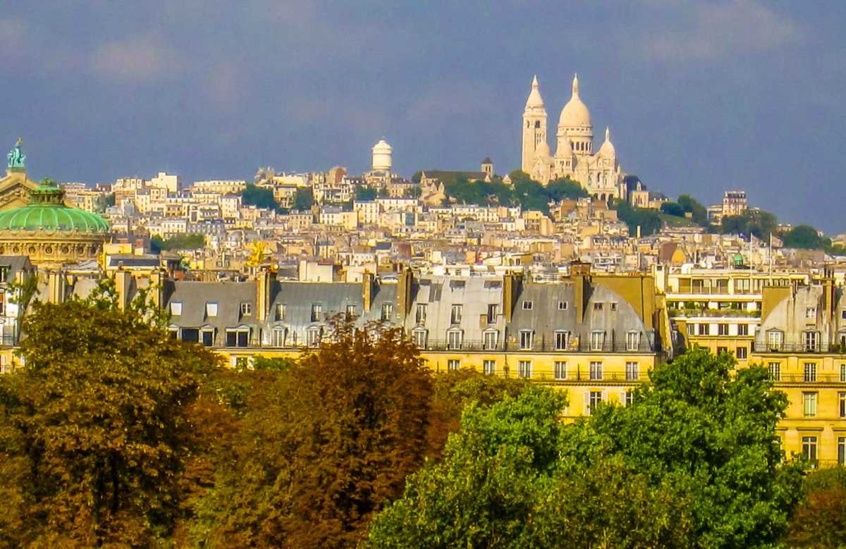 Sacre Coeur in the distance Paris