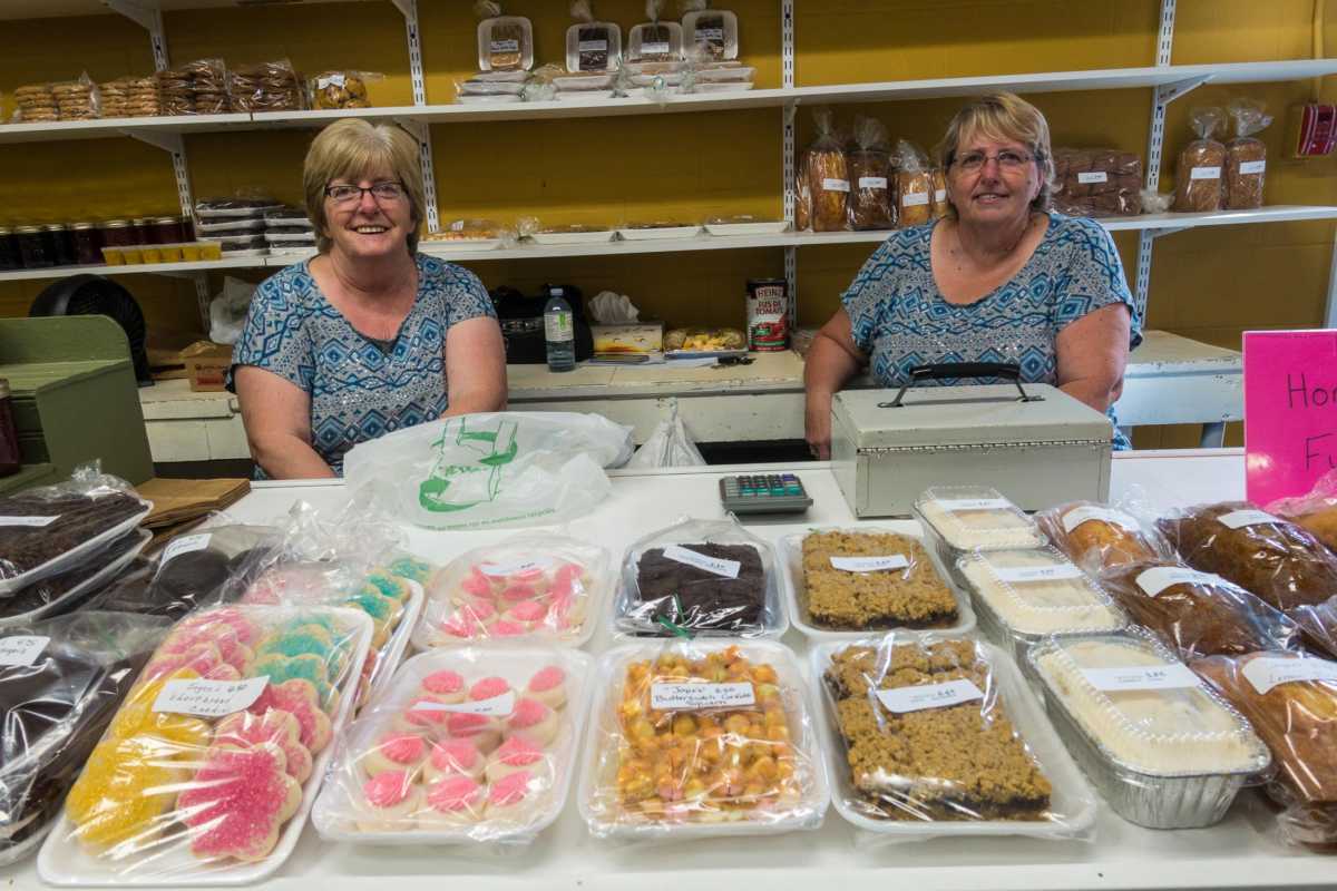 Baked goods at Fredericton's Farmers Market. These sisters didn't mean to show up wearing similar clothes.