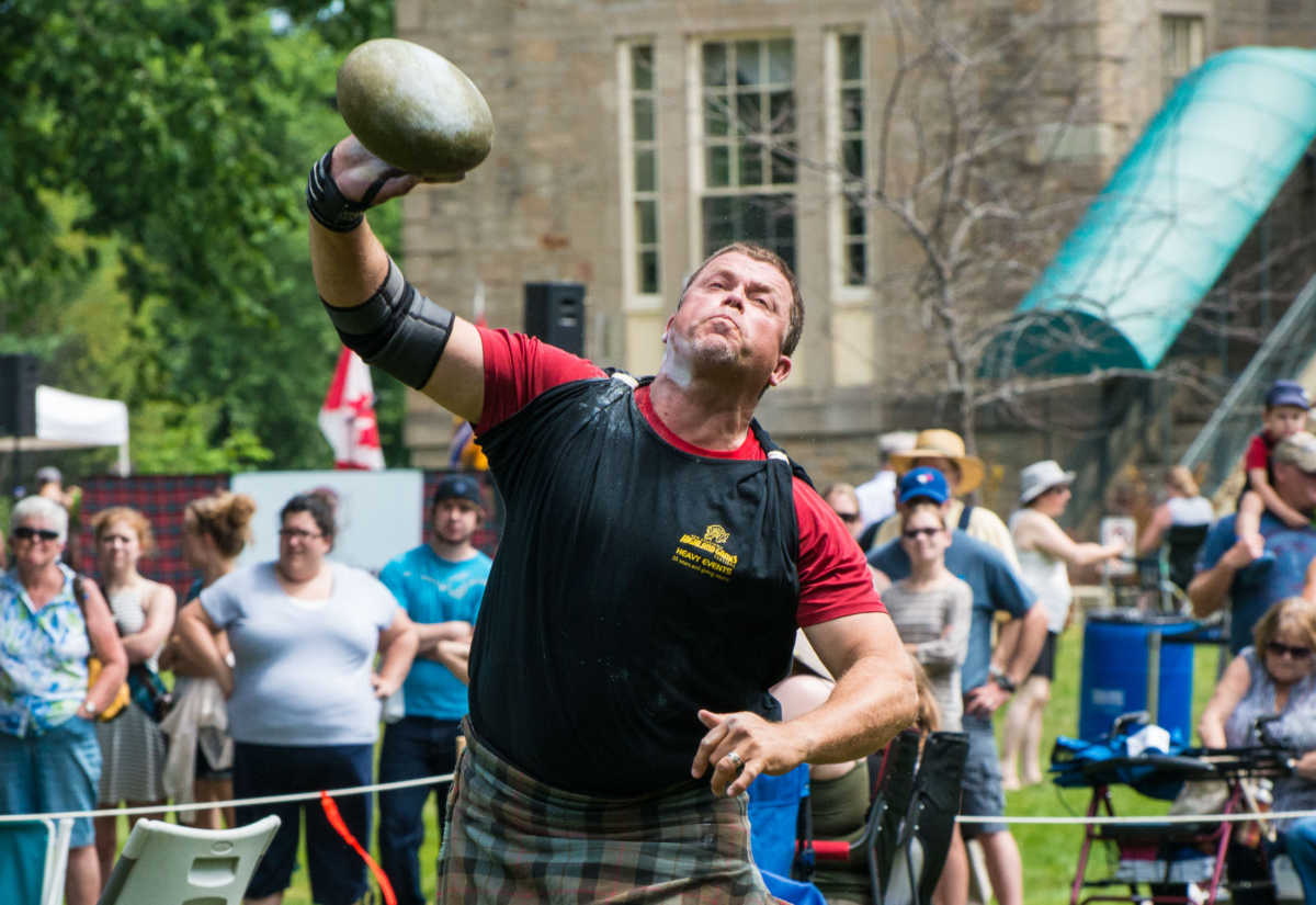 Heaving stones and ball-and-chains under the midday sun.