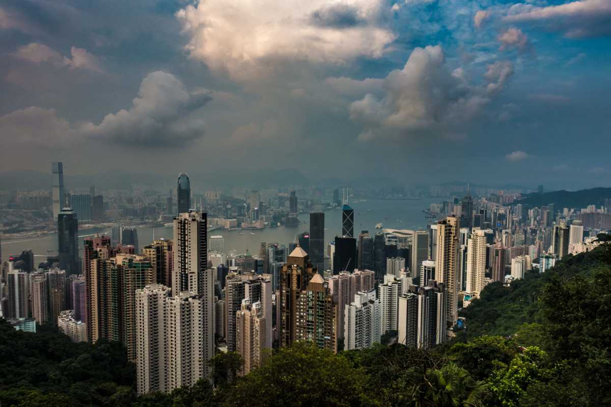 Hong Kong day skyline view from peak 3