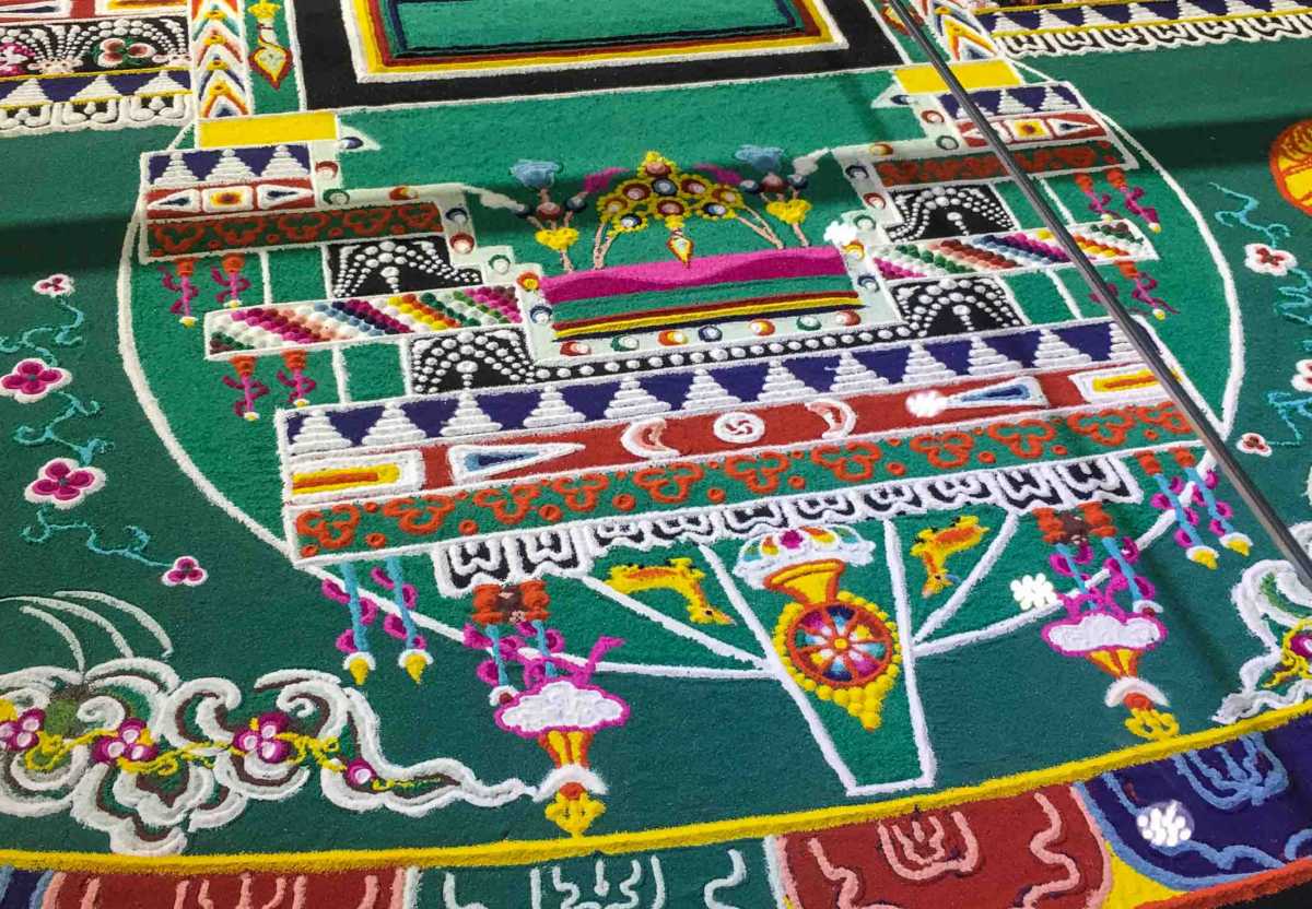 Detail of sand mandala, Tibet Museum, Lhasa