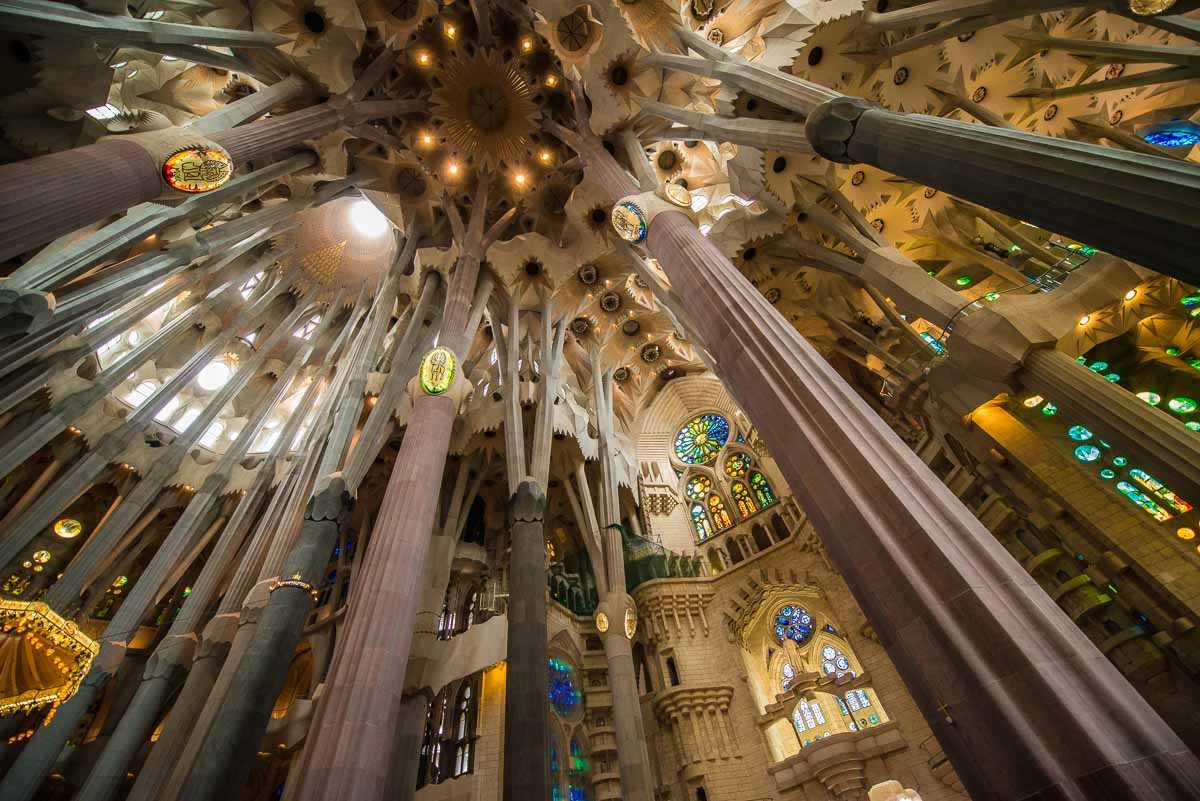 Spain Barcelona Sagrada Familia ceiling Unesco World Heritage site Spain