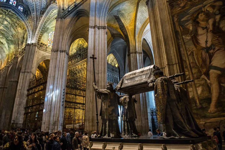 Spain sevilla cathedral tomb of Columbus wonders of spain