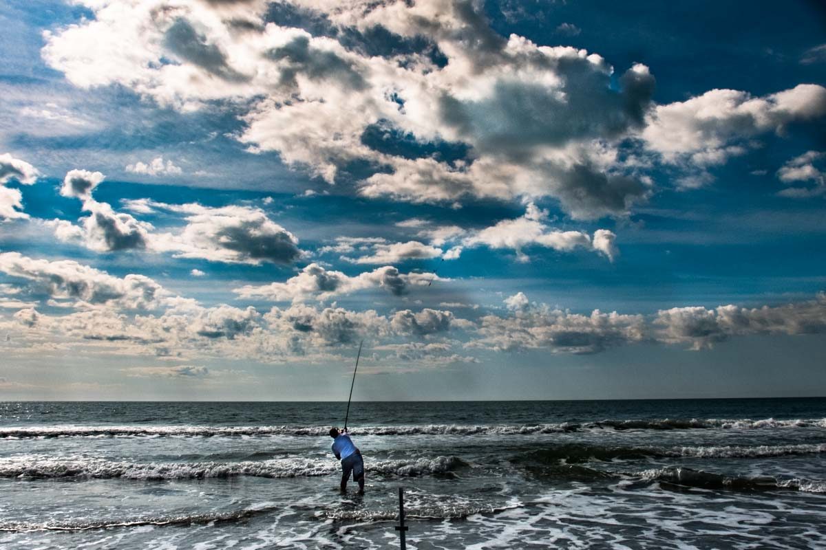 USA South Carolina Myrtle Beach surf casting