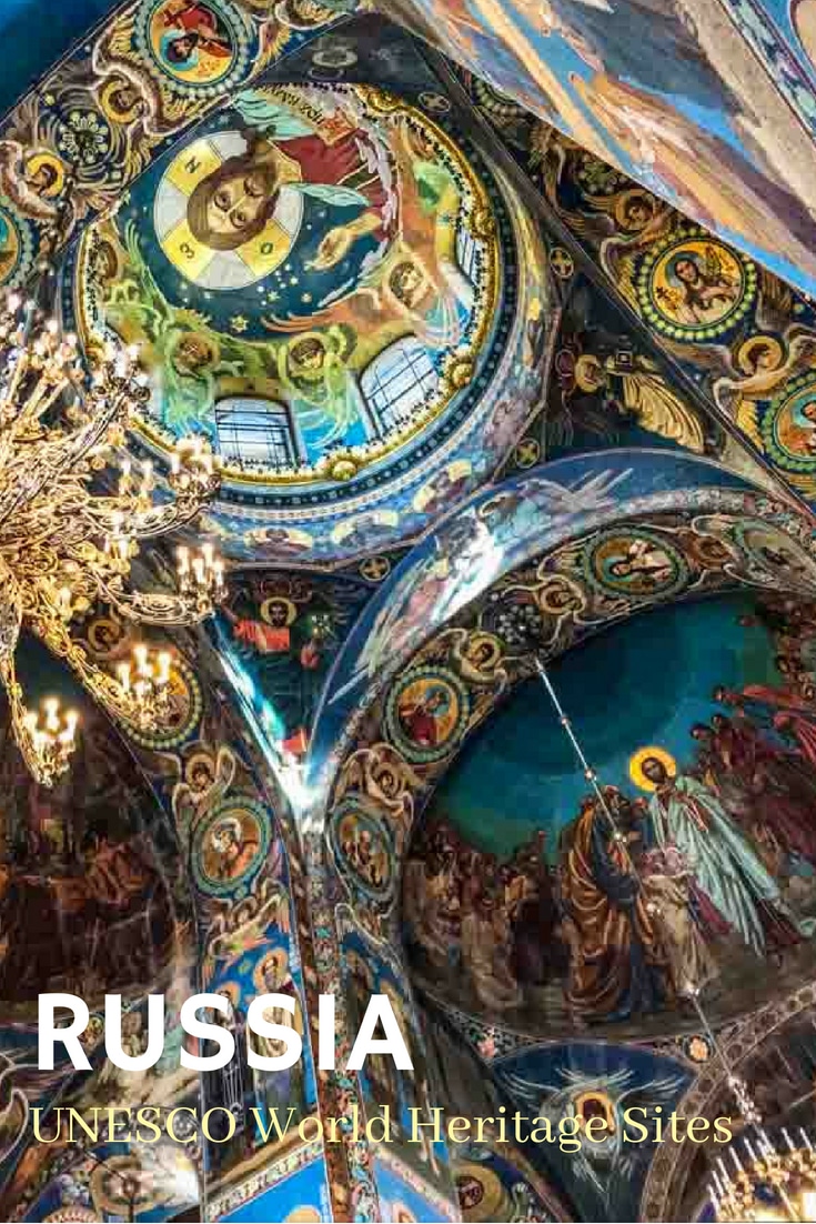 List of UNESCO World Heritage Sites in Russia, with links to those we've visited. #Russia #TravelPast50 #seniortravel #travelphotography #TBIN #historytravel #Europe #VikingRiver #UNESCO #WorldHeritageSite #Churches #TraveltheWorld