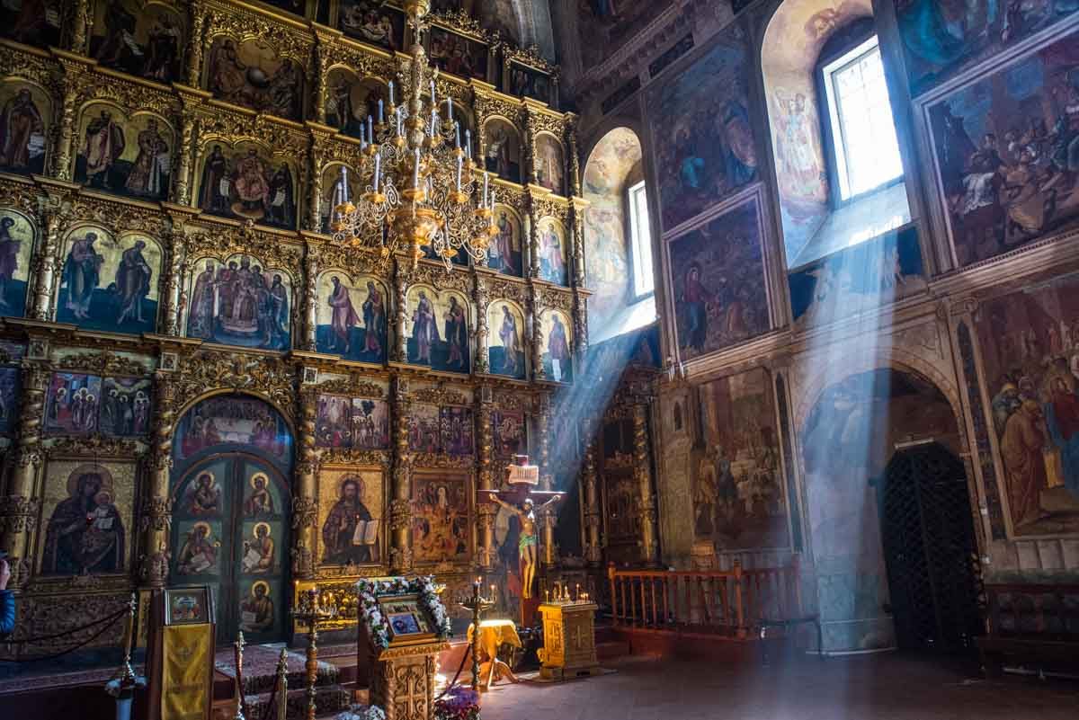Russia river cruise uglich transfiguration church window light