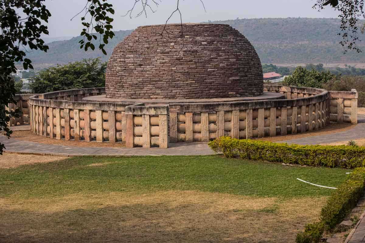 India sanchi stupa 2 with fence