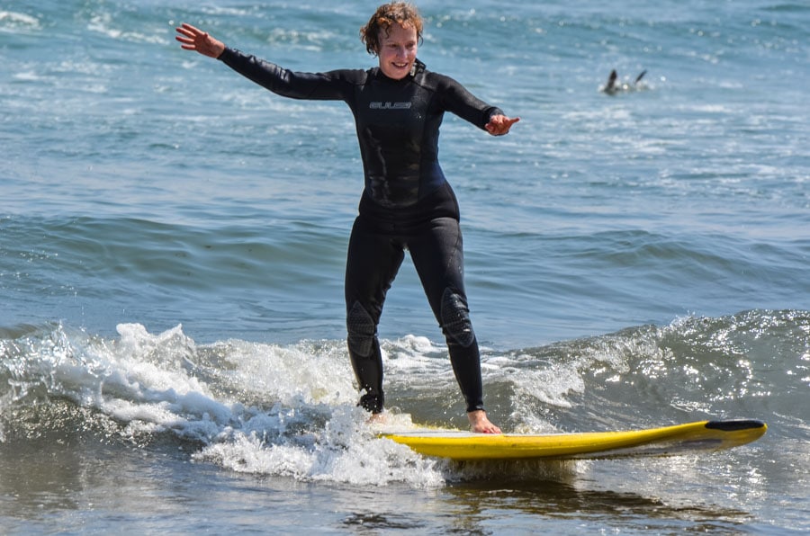 Chile Kris surfing