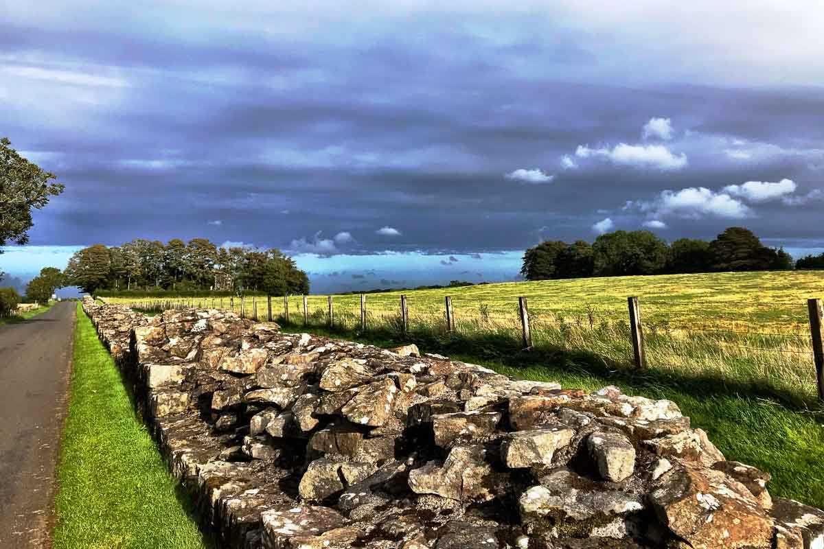 cycling england hadrians wall roadside