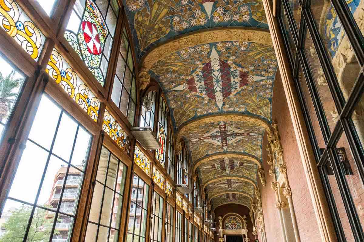 spain barcelona hospital sant pau mosaic ceiling