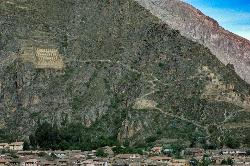 peru sacred valley ollantaytambo store houses