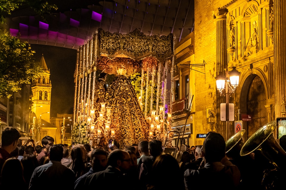 spain sevilla semana santa float night