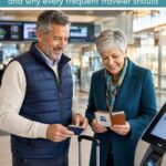 Couple in airport checking travel documents. Already have Global Entry? We do. We have also added TSA Touchless ID and now clear airport security in seconds. Here's how to get both — and how to keep them.