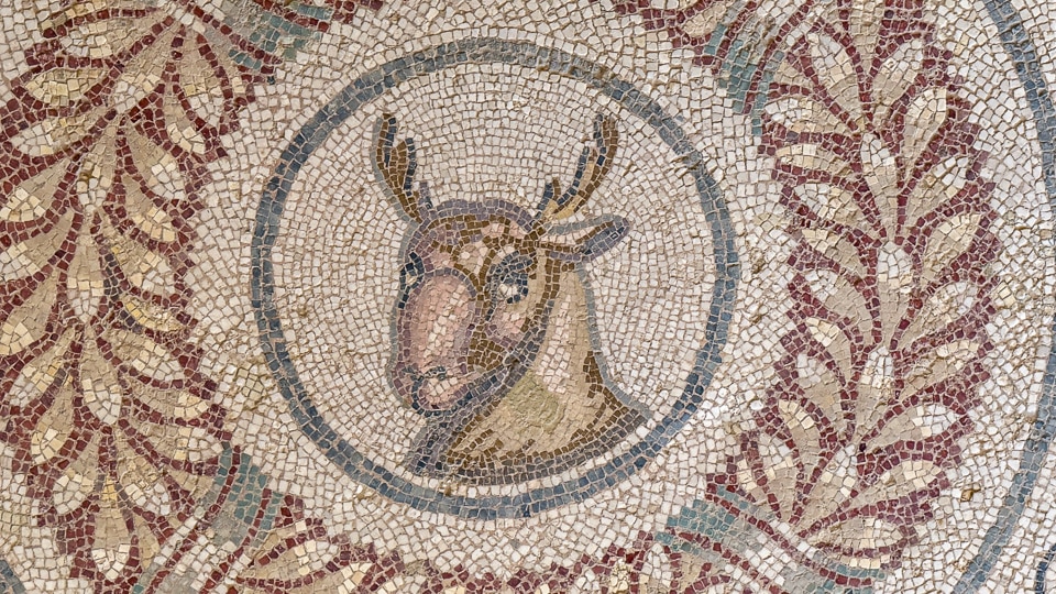 mosaic medallion deer head