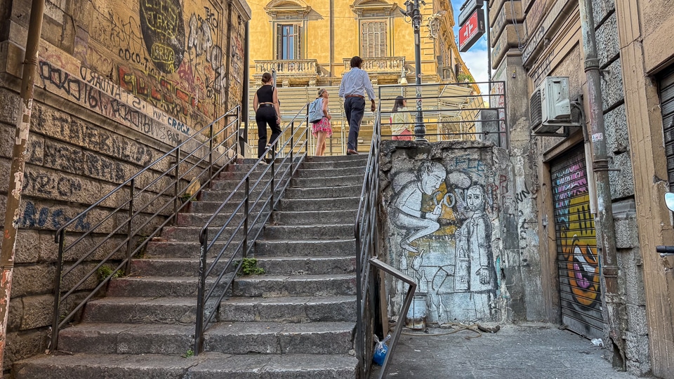 Stairs leading uphill from Corso Vittorio Emanuele, Palermo